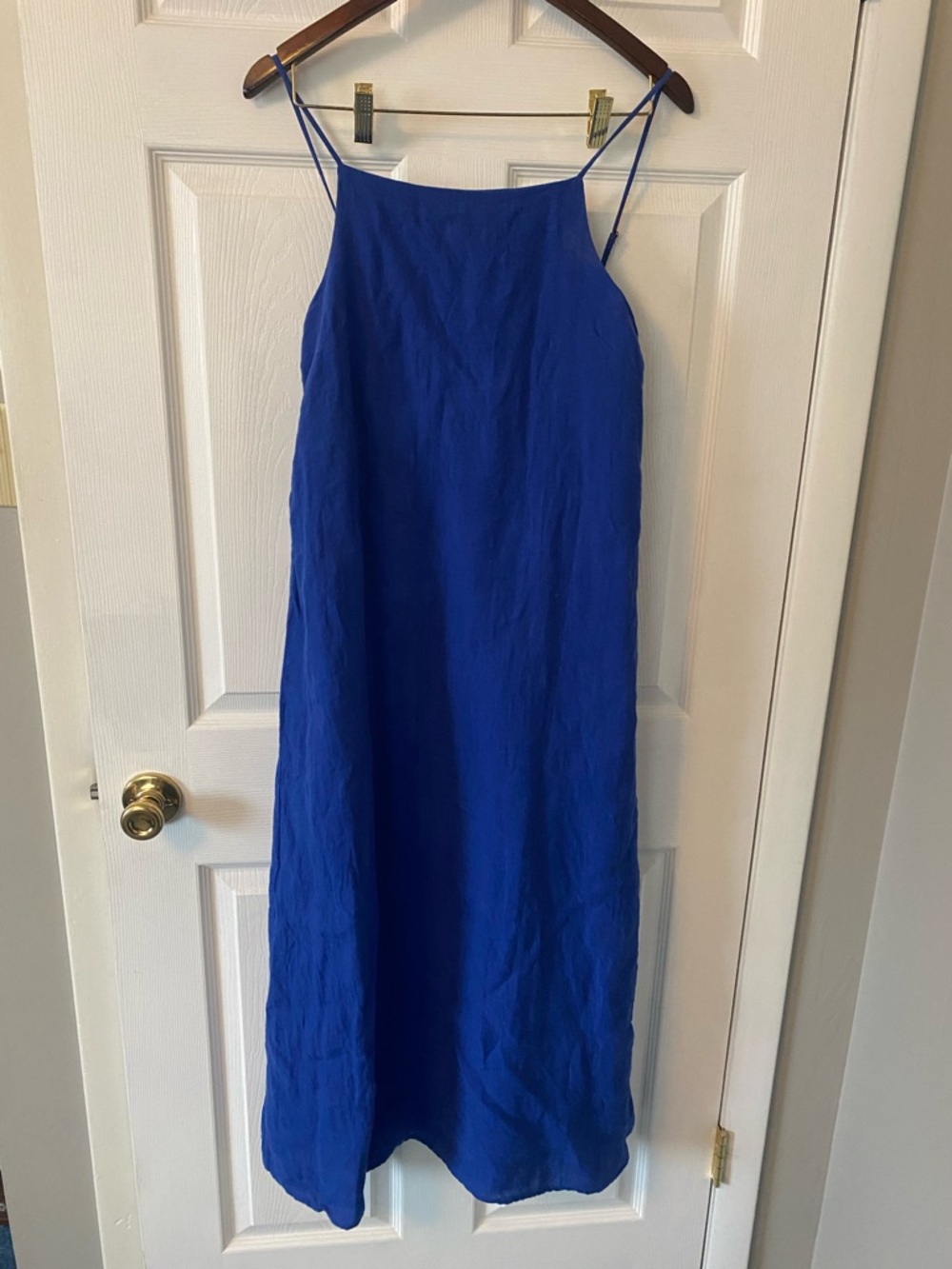 Royal Blue Linen Maxi Dress